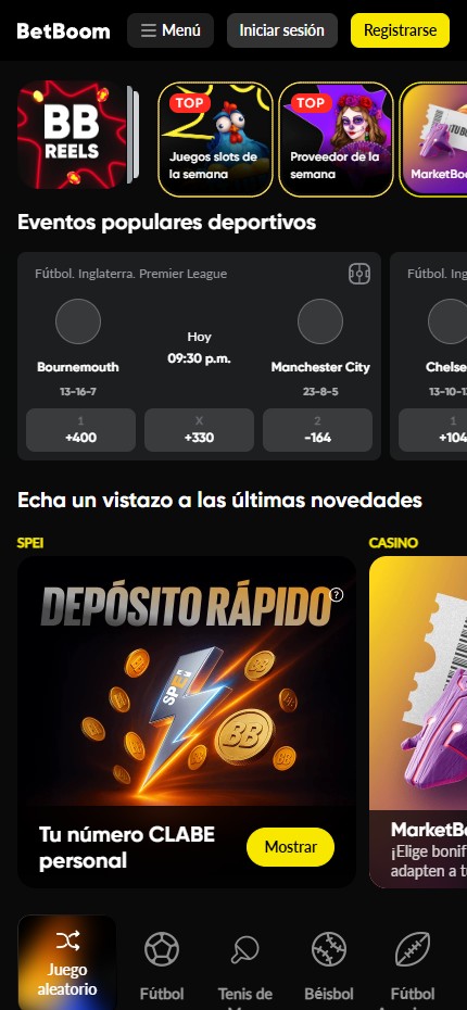 BetBoom Casino mobile home