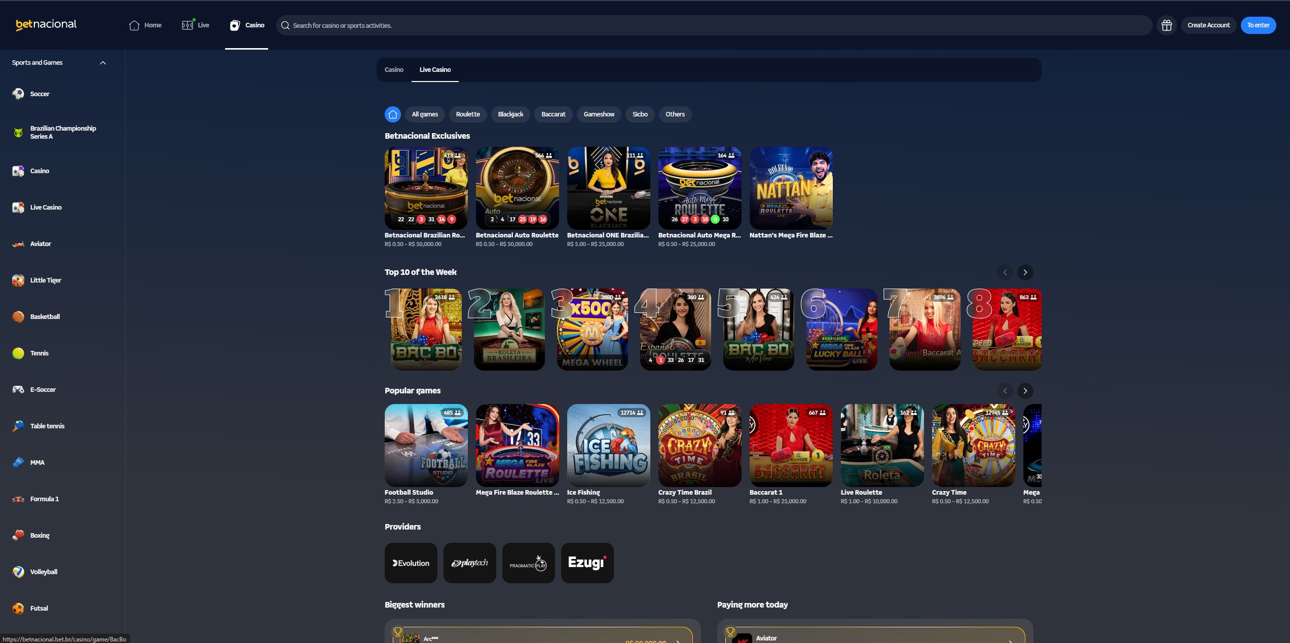 Betnacional Casino screenshot 3