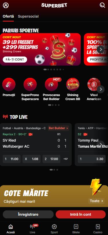 Superbet Casino mobile home