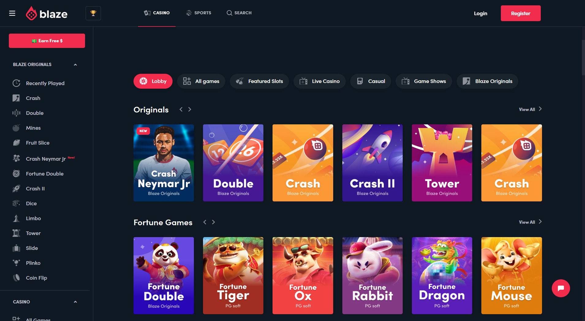 4. Blaze Casino- Ação Rápida Brasil