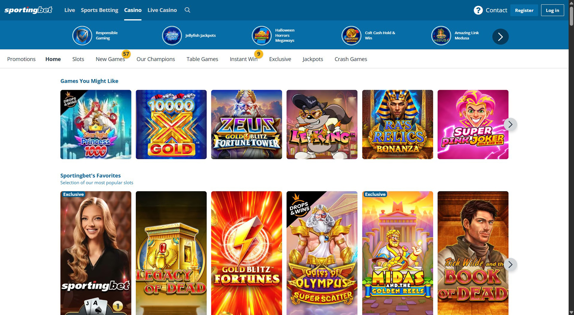 3. Sportingbet Casino- Forte Escolha Brasil